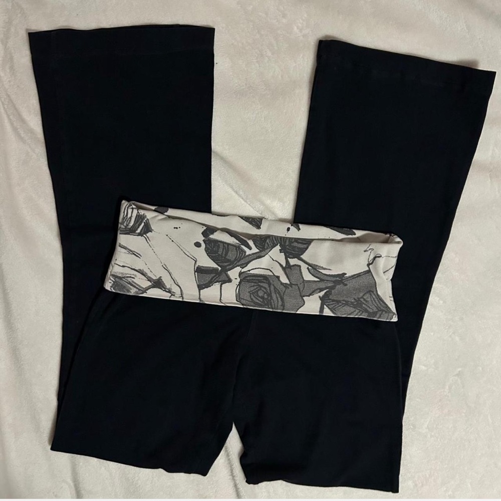Foldover Yoga Pants Flare Y2K Inspired